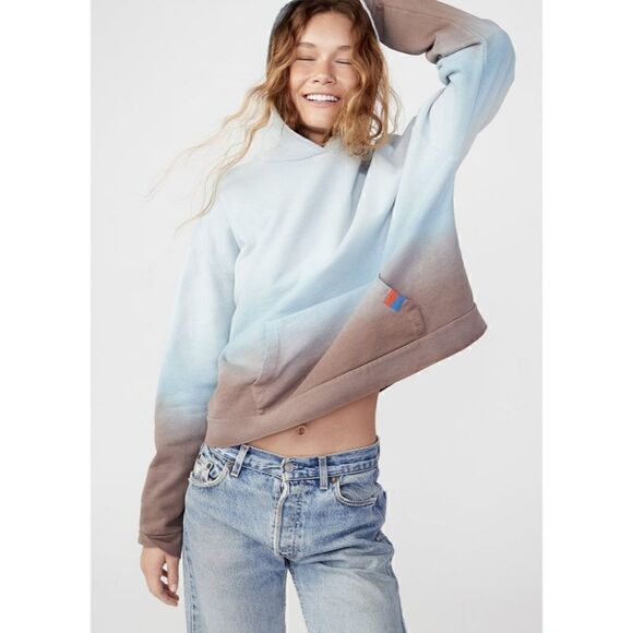 Kule The Organic Ombre Crosby Hoodie In Blue/Brown Size Small NWT - Picture 2 of 6
